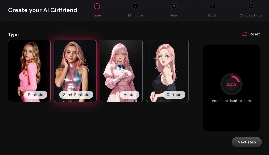 Création de petite amie IA virtuelle